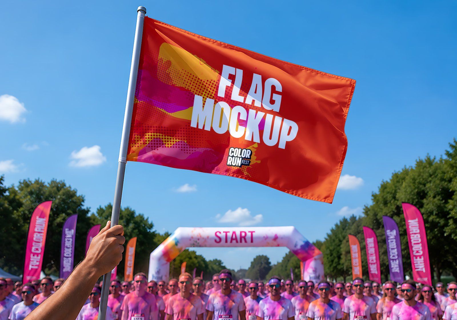 Premium Color Run Event Mockup Bundle – 15 Dynamic PSD Scenes for Sports Festival & Marathon Brandin — image 16
