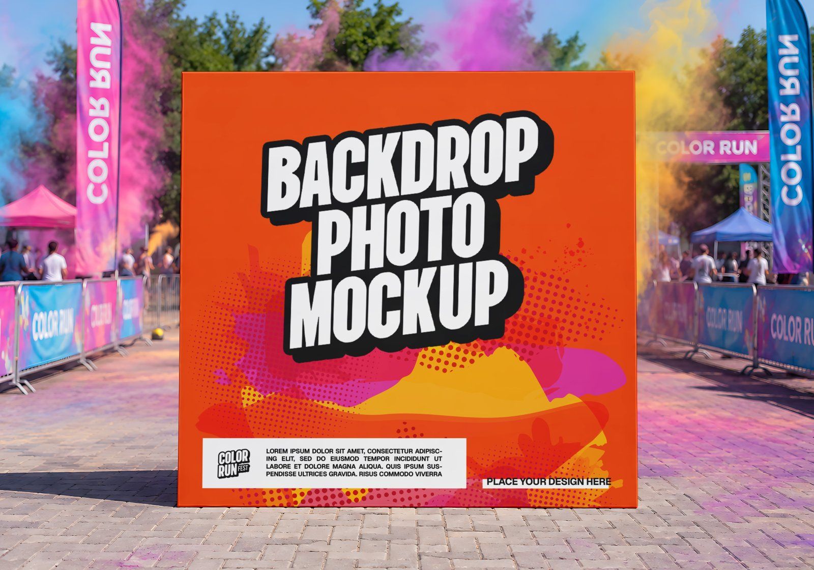 Premium Color Run Event Mockup Bundle – 15 Dynamic PSD Scenes for Sports Festival & Marathon Brandin — image 15