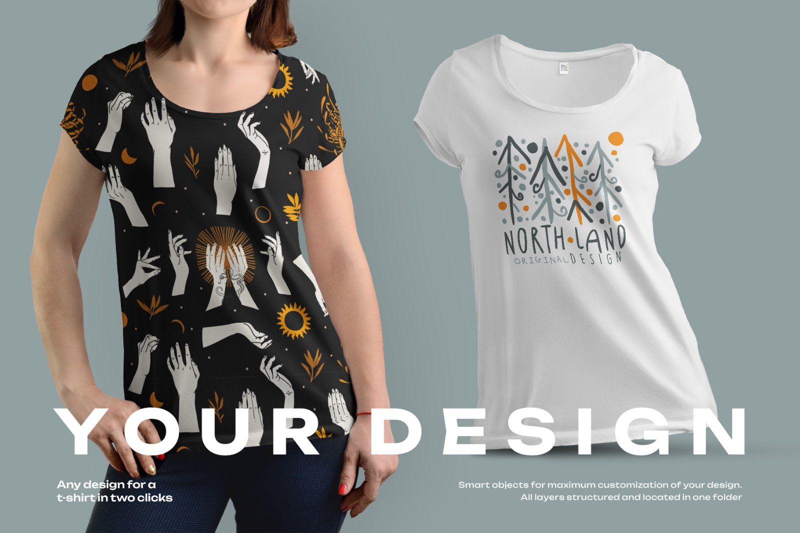 10 Mockups of Women's Round Neck T-Shirt — image 3