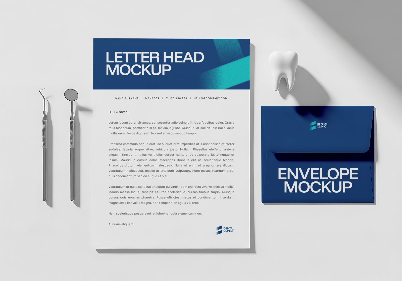 Premium Branding Blue Dental Care Mockup — image 4