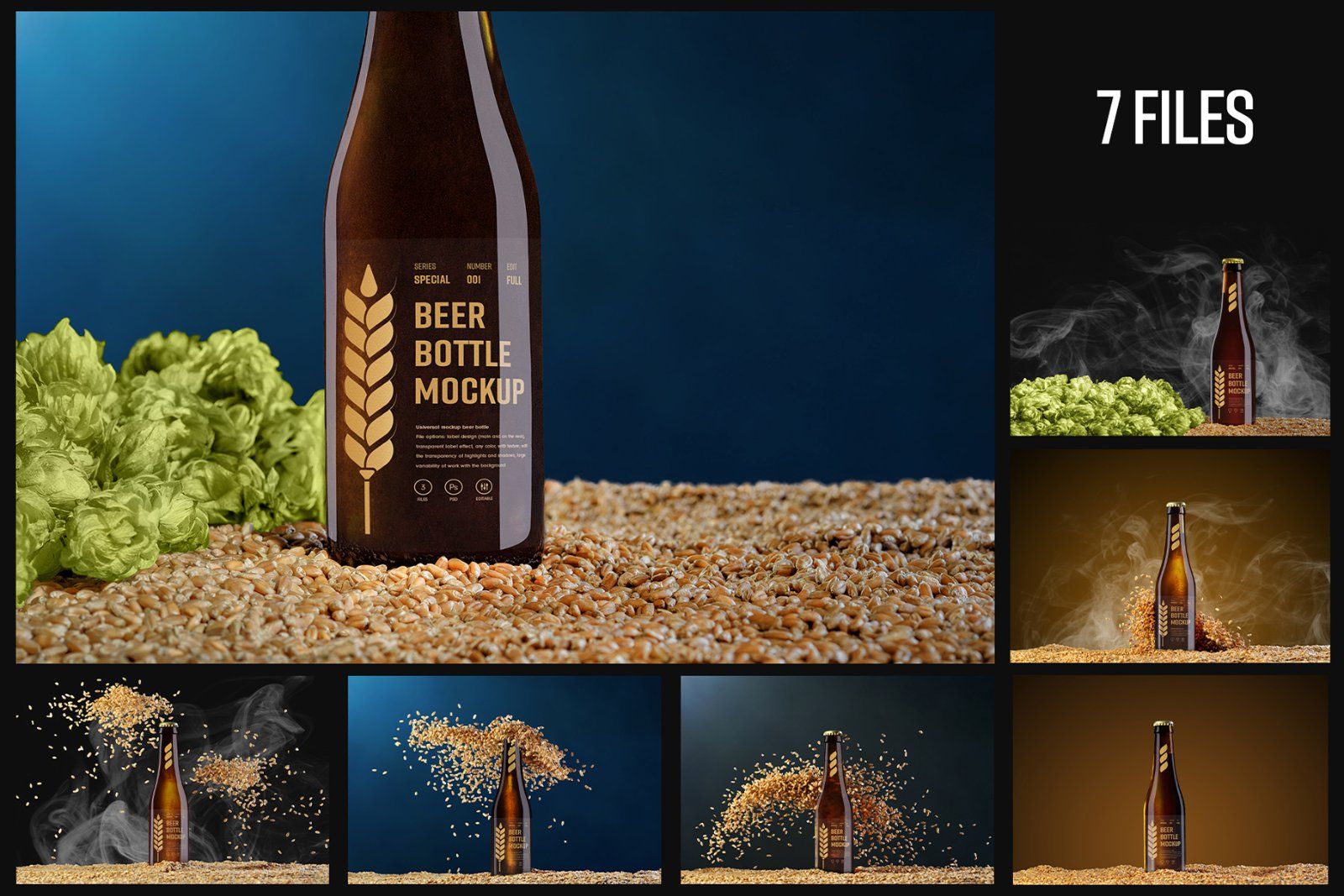 7 Mockups of Glass Beer Bottle — image 5