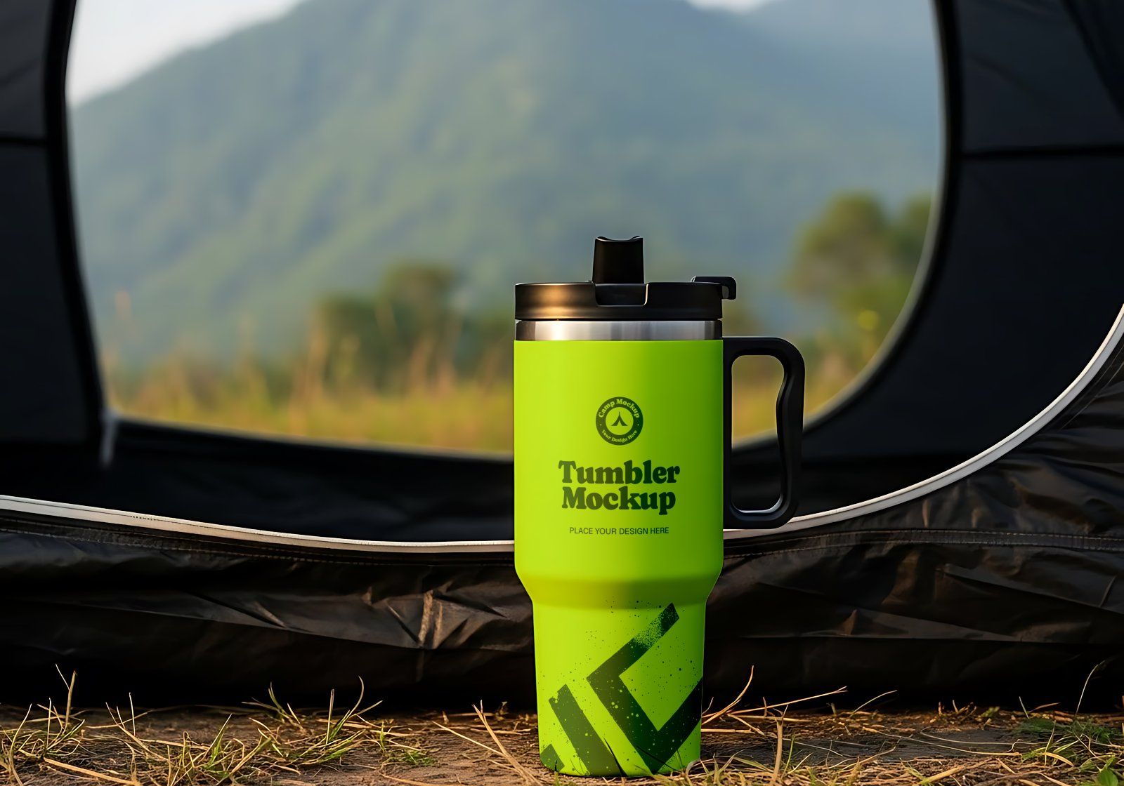 Premium Branding Green Camping Mockup — image 7