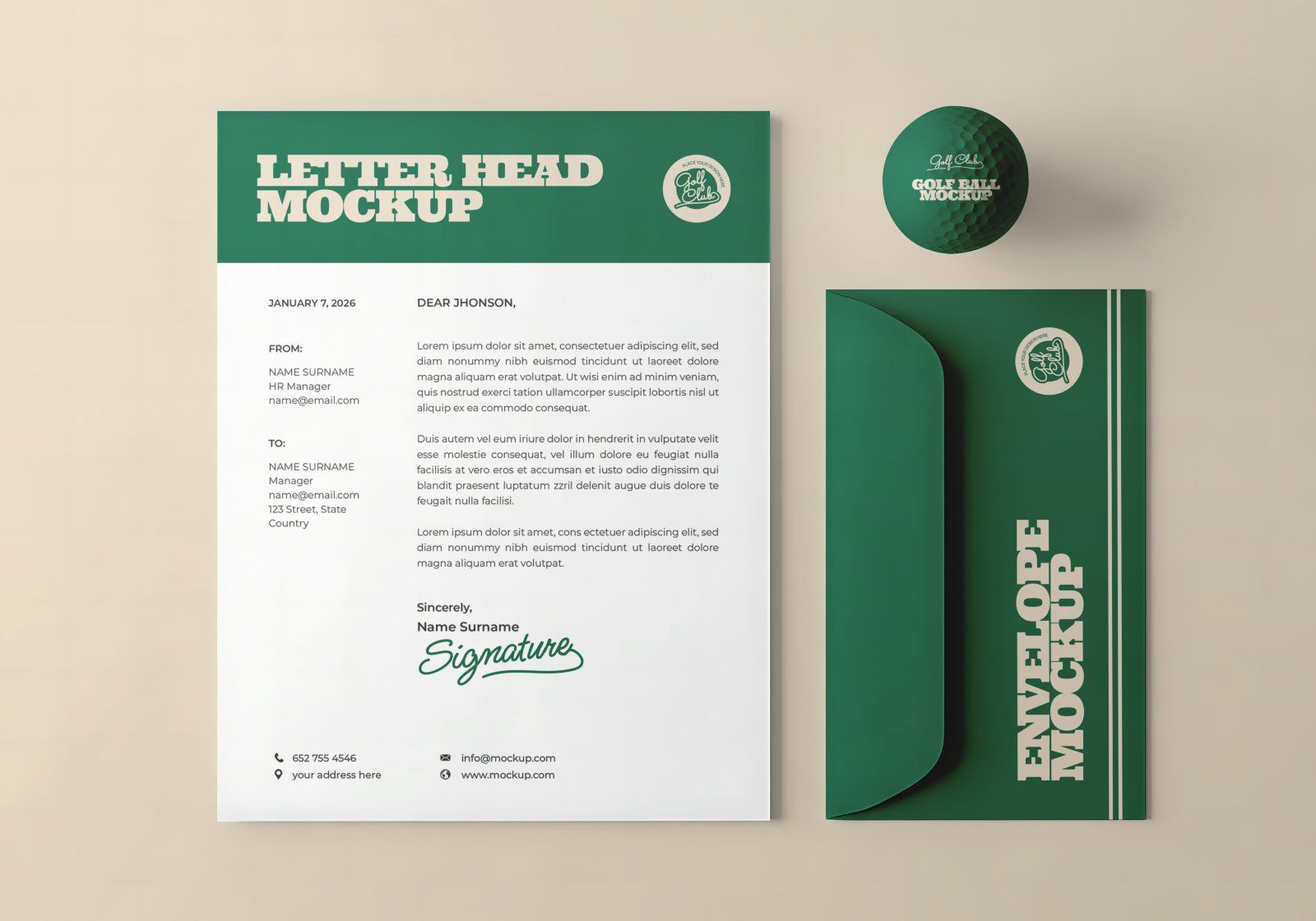 Premium Branding Green Golf Mockup — image 5