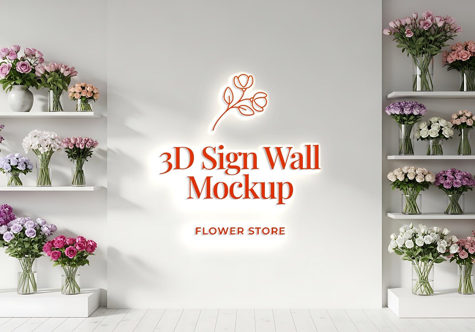 Premium Branding Red Florist Store Mockup — image 6
