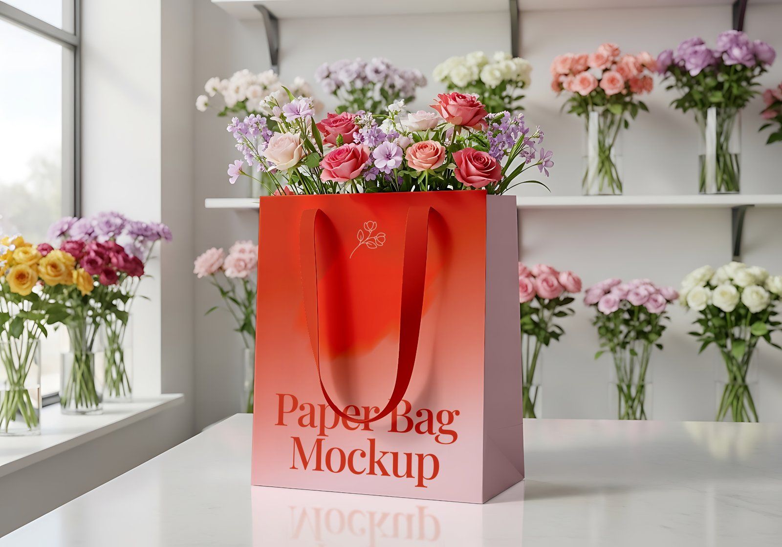 Premium Branding Red Florist Store Mockup — image 9