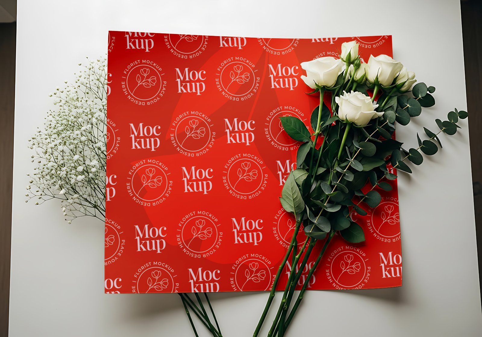Premium Branding Red Florist Store Mockup — image 11