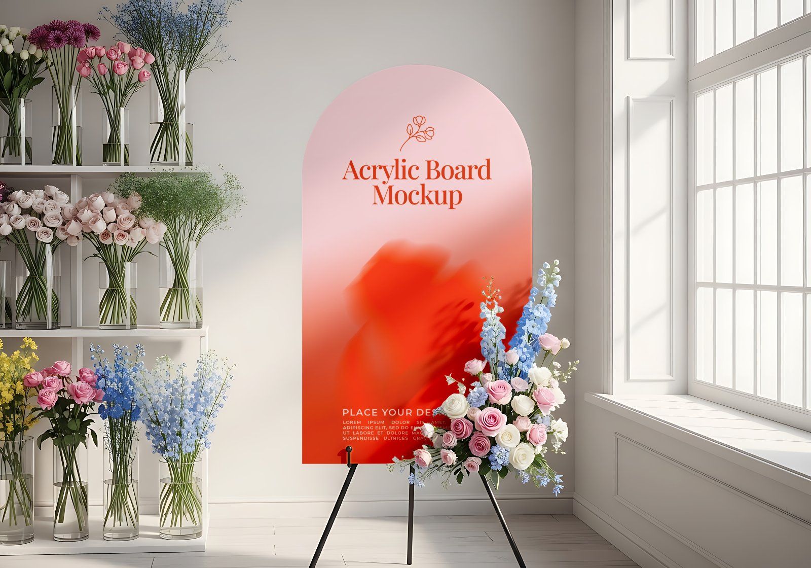 Premium Branding Red Florist Store Mockup — image 13
