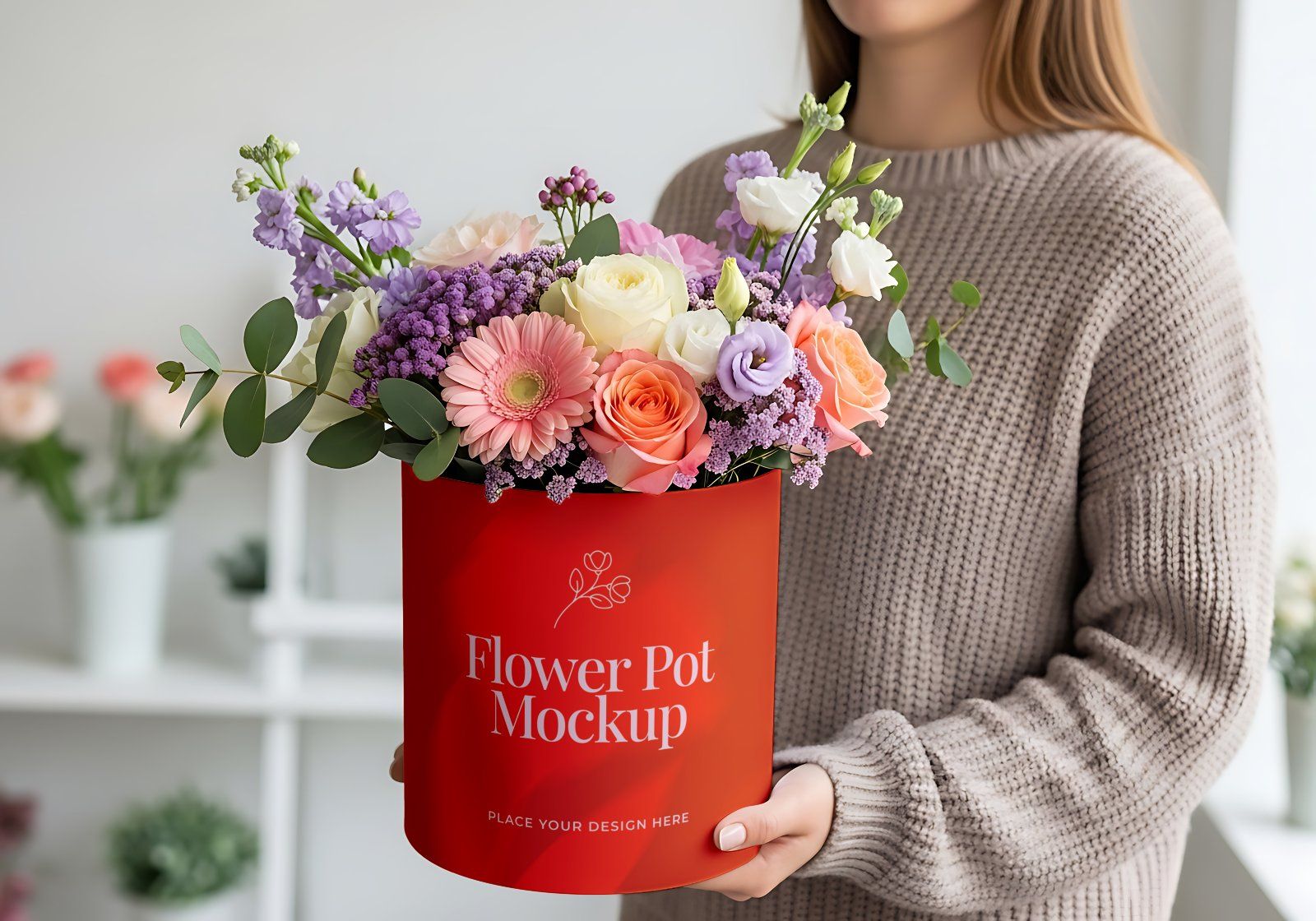 Premium Branding Red Florist Store Mockup — image 15