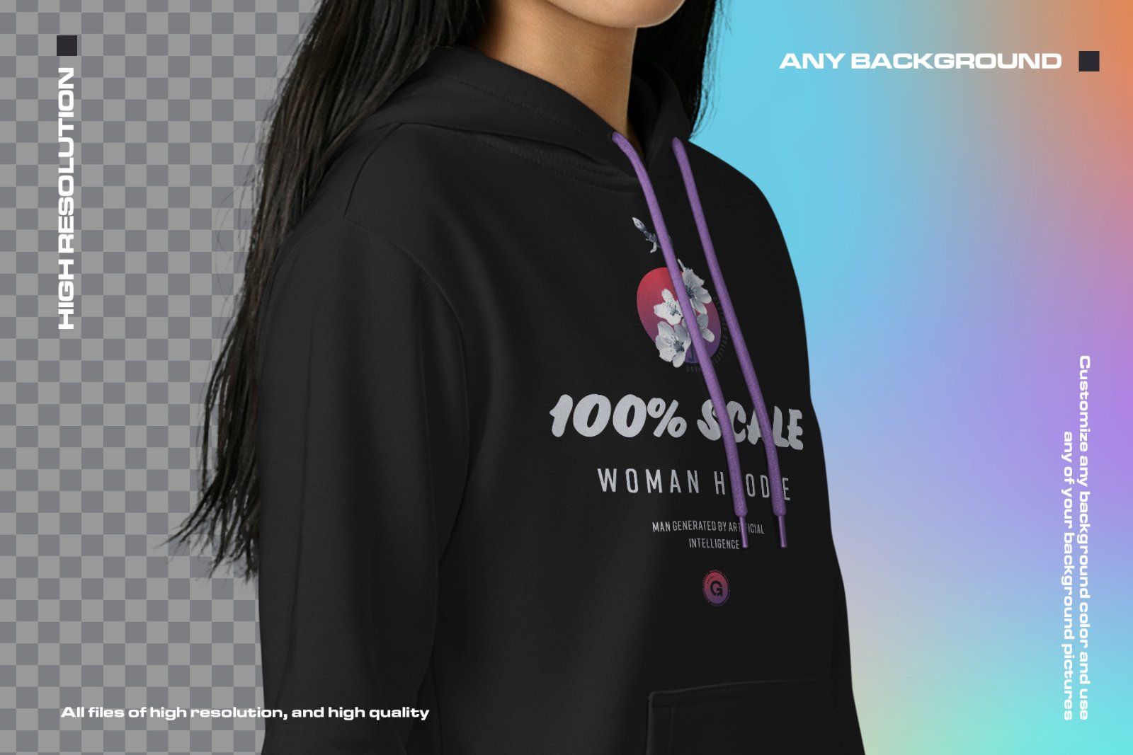 Women Hoodie Mockup Set Asian Model Studio. Generated Ai — image 6