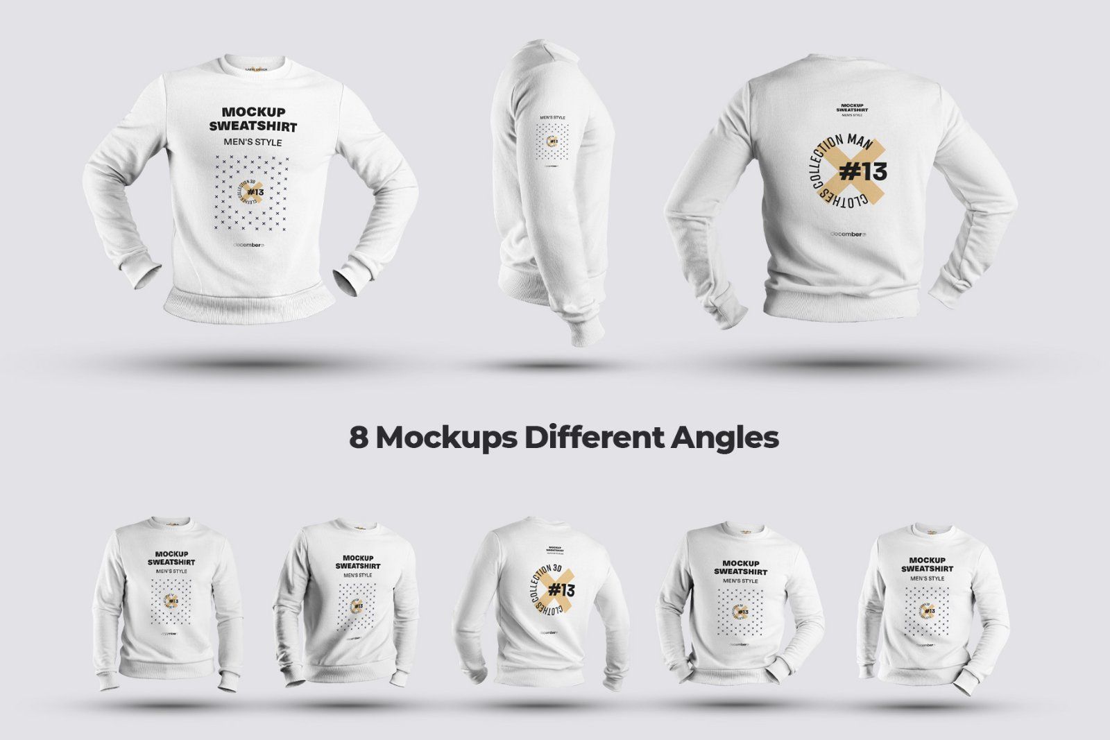 8 Mockups Mens 3D Style Sweatshirt — image 5