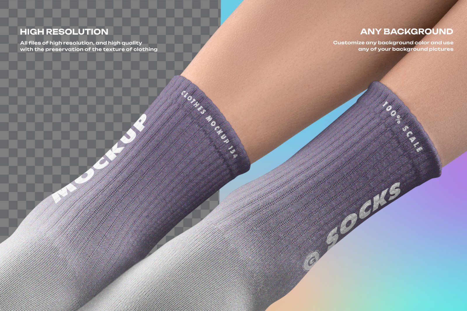 7 Medium Socks Mockup Set Female Legs — image 6
