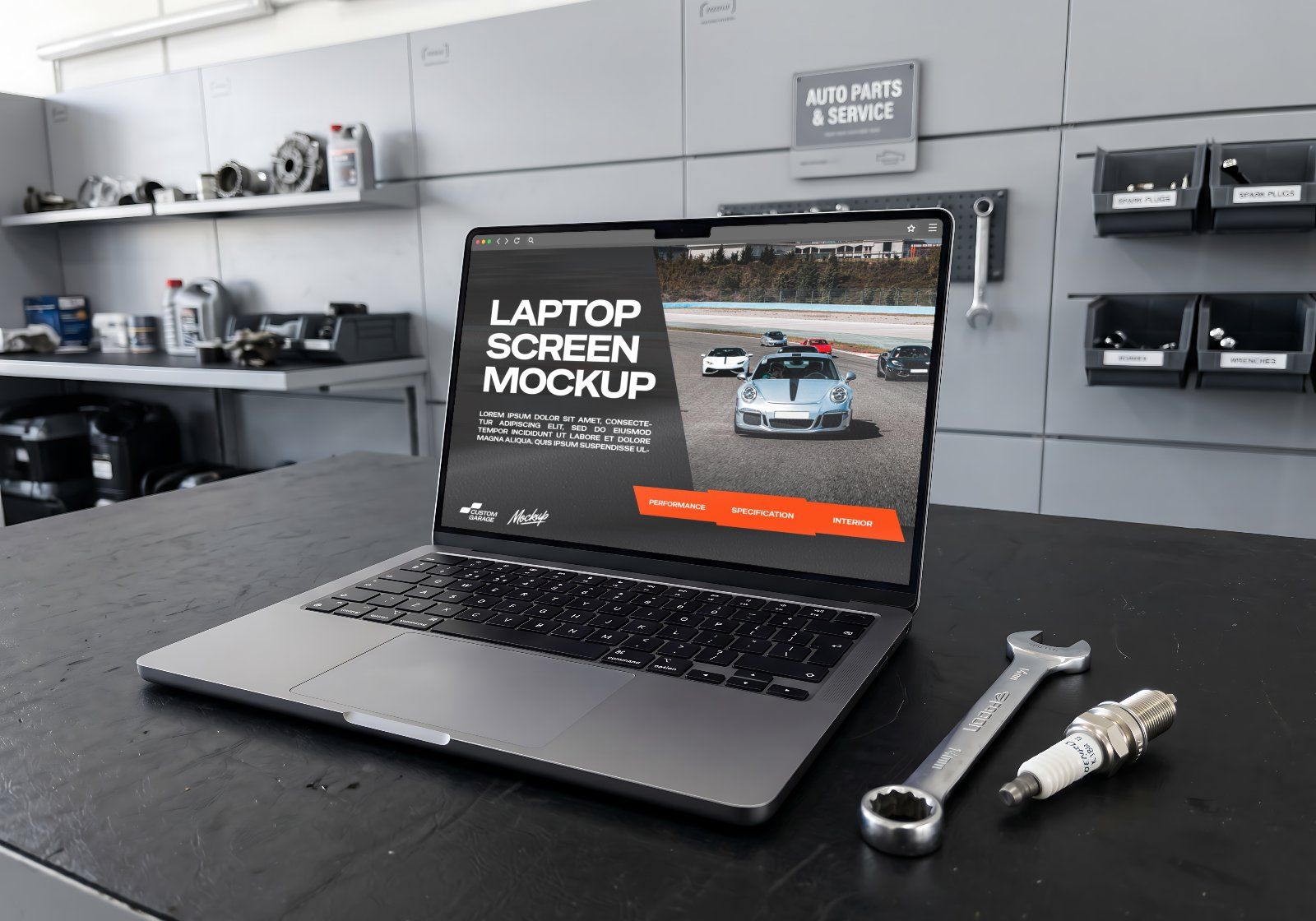 Ultimate Car Modification Shop Branding Mockup Bundle – 15 Premium PSD Scenes for Automotive & Tunin — image 9