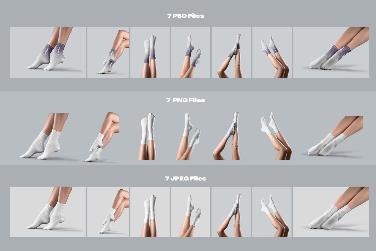 7 Medium Socks Mockup Set Female Legs — image 7