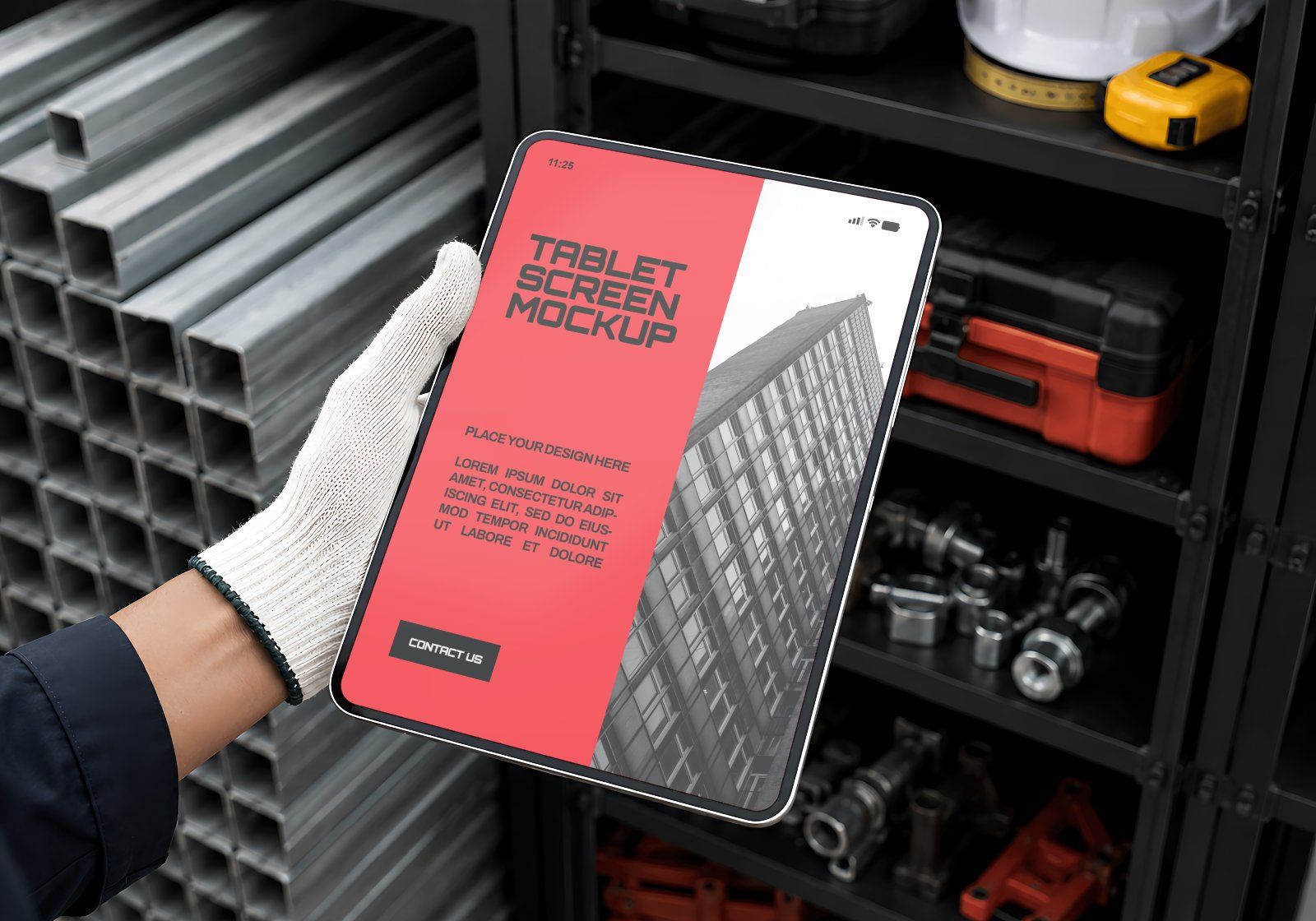 Premium Branding Red Constractor Mockup — image 7