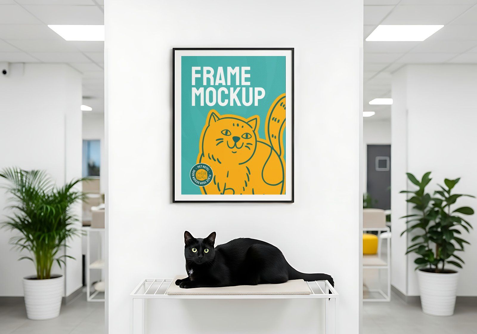 Pet Hotel Frame Mockup – Realistic PSD Template for Wall Art & Branding — image 1