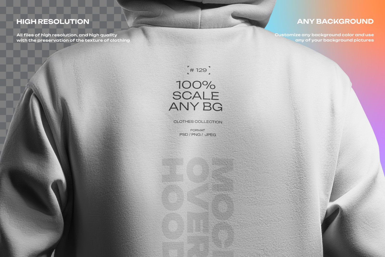 6 Mockups Oversize Hoodie in 3D Style. Dark Light. vol.02 — image 8