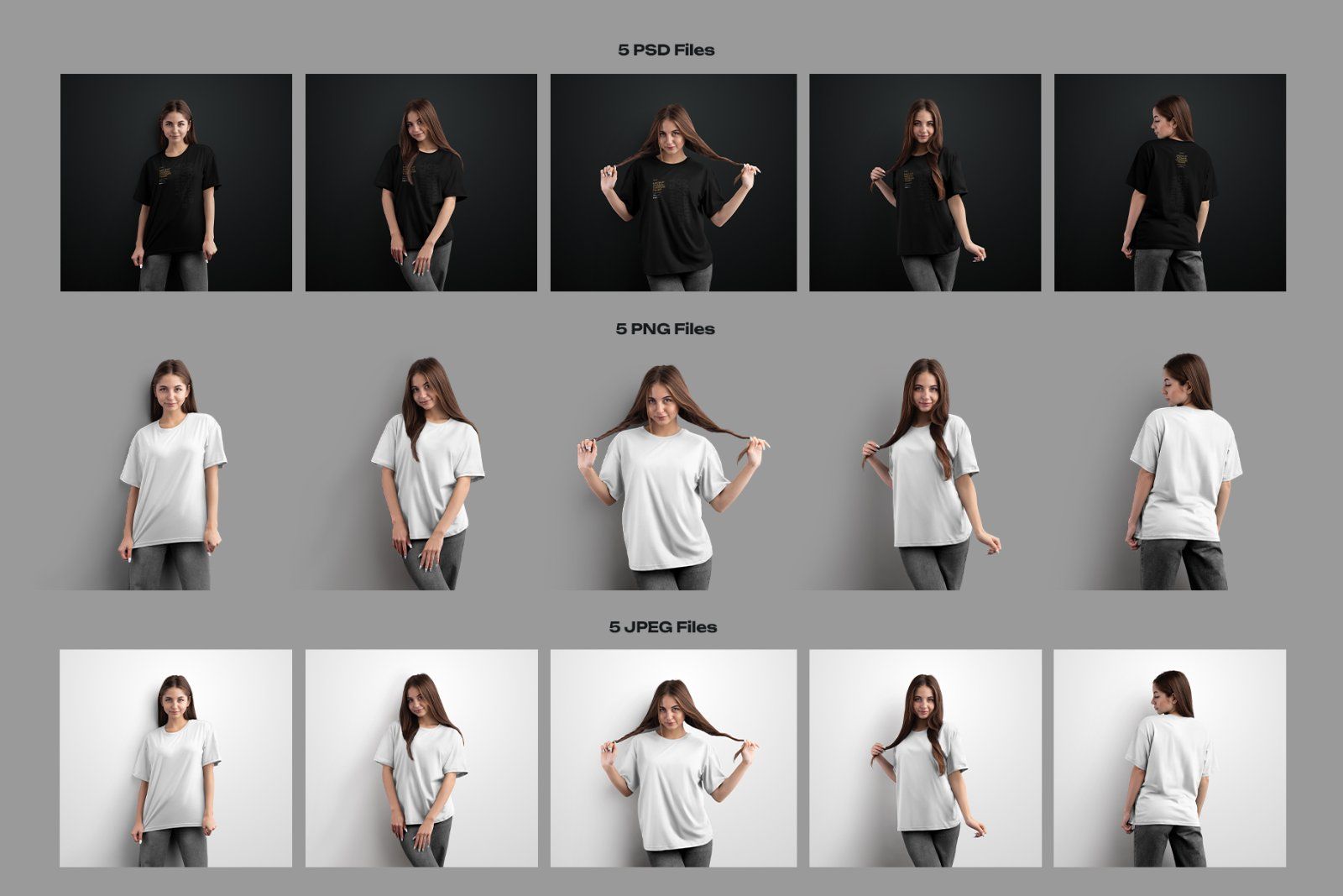 5 Mockups Woman Oversize T-Shirt. vol.02 — image 8