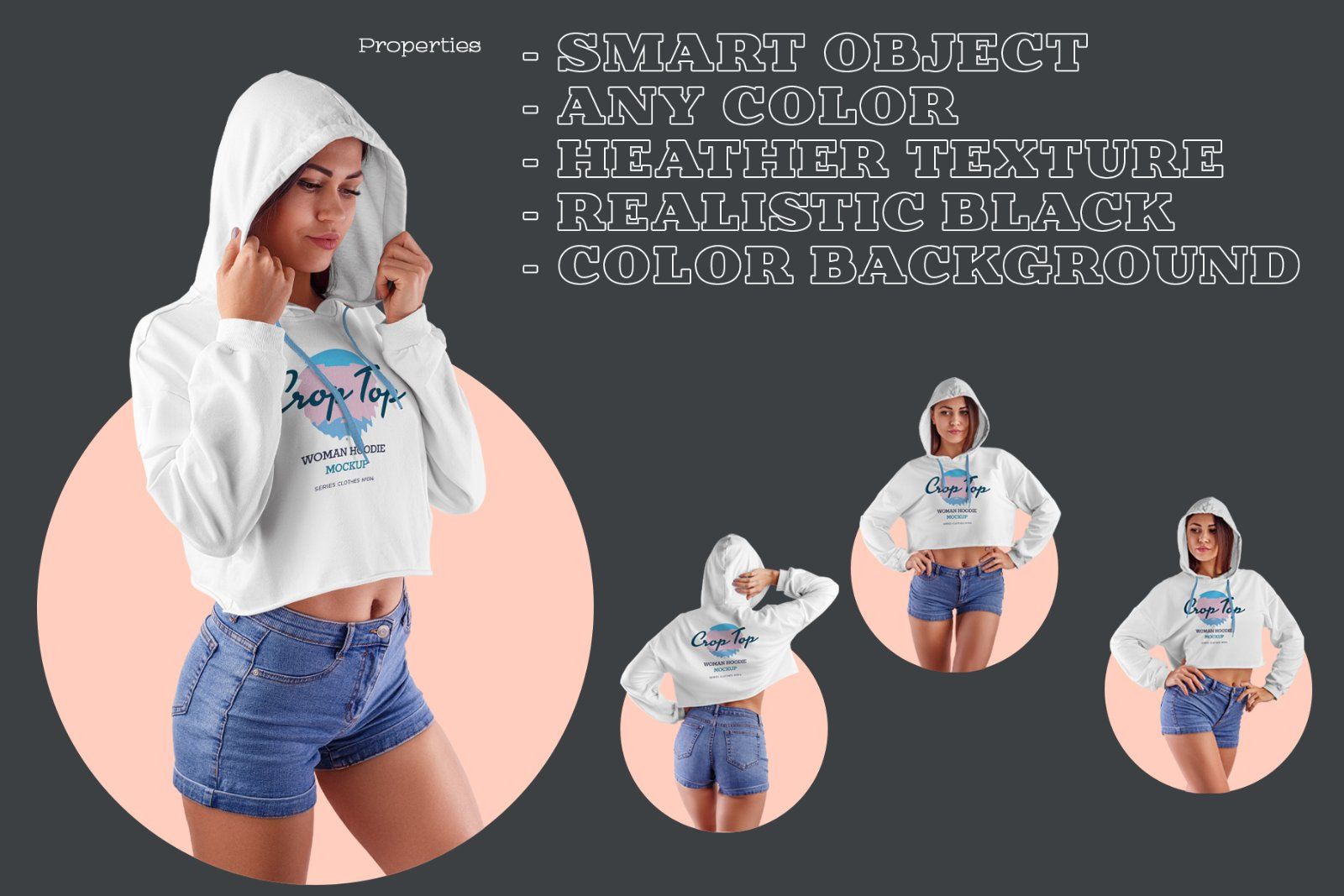 8 Mockups Women Crop Top Hoodie — image 7