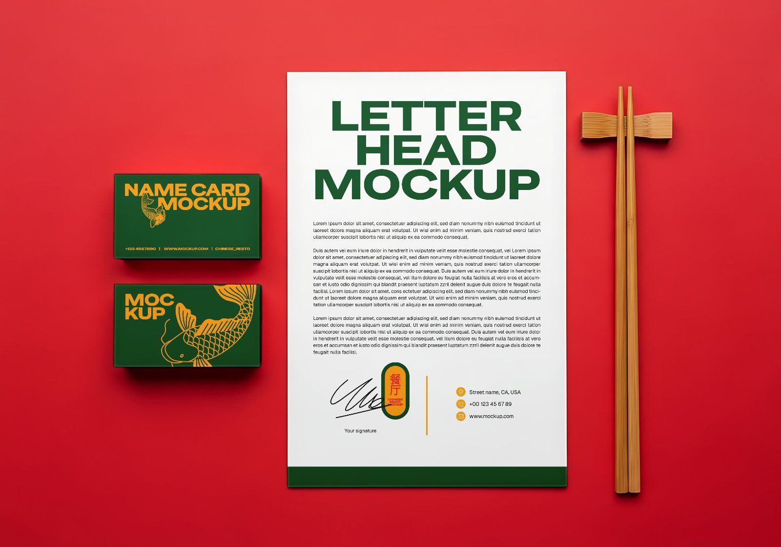 Chinese Restaurant Flyer Mockup – Realistic PSD Template for Food Promotion — image 7