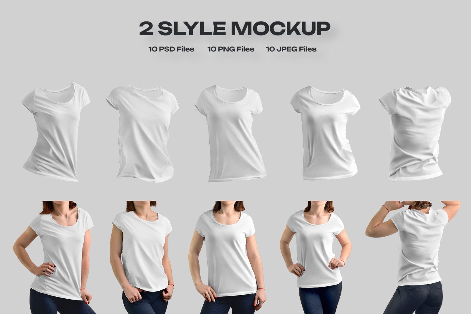 10 Mockups of Women's Round Neck T-Shirt — image 5