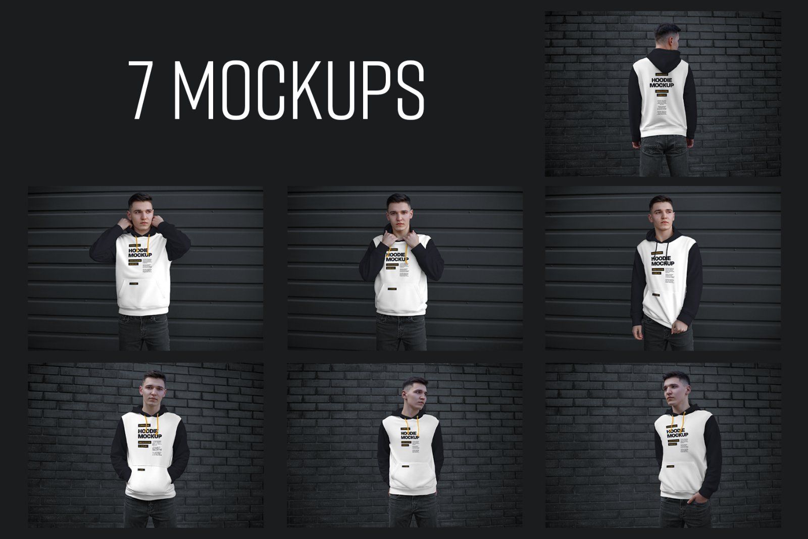 7 Mockups Hoodie on the Man. Urban Style — image 9