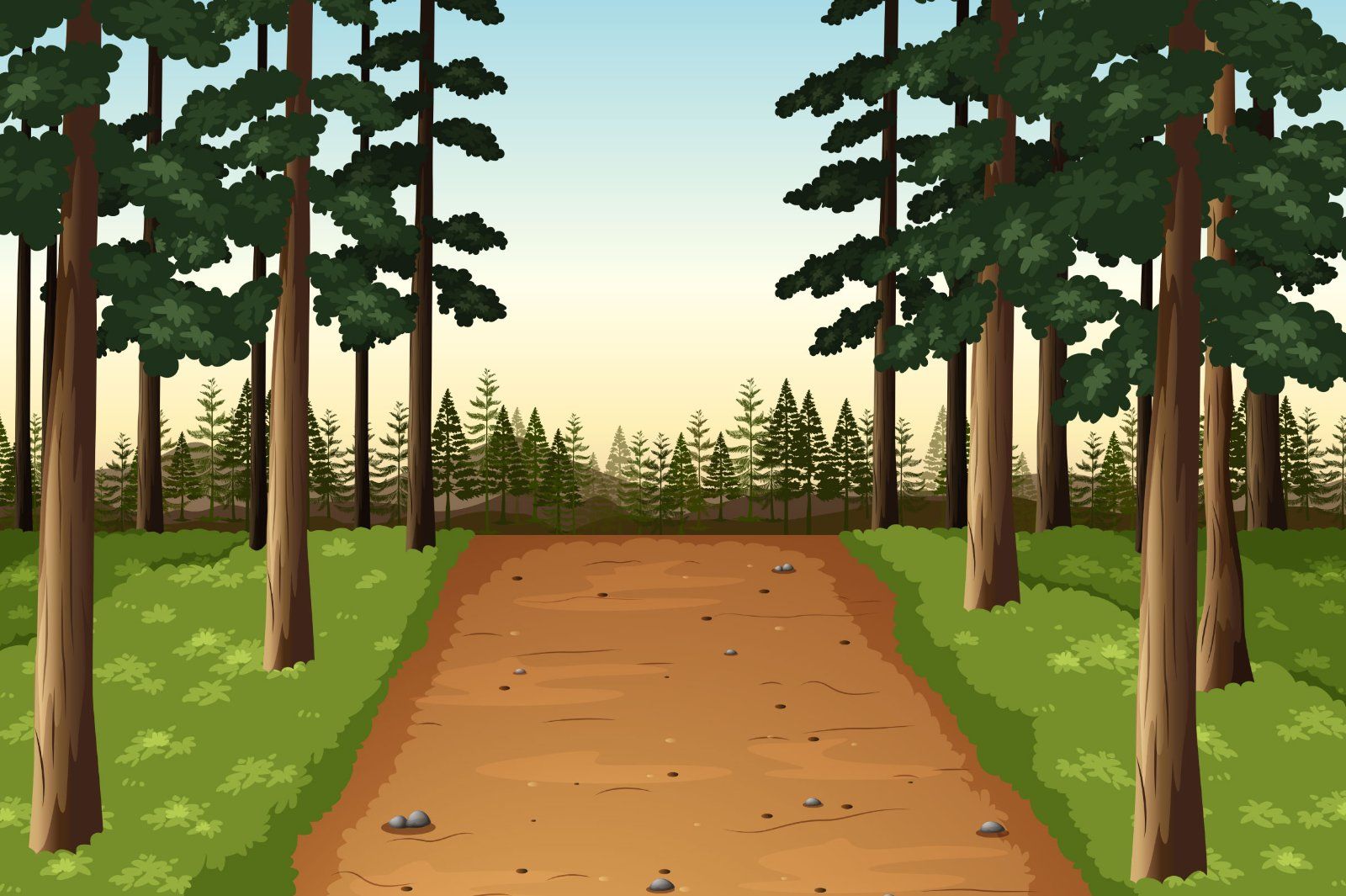 Background scene with pine forest — image 1
