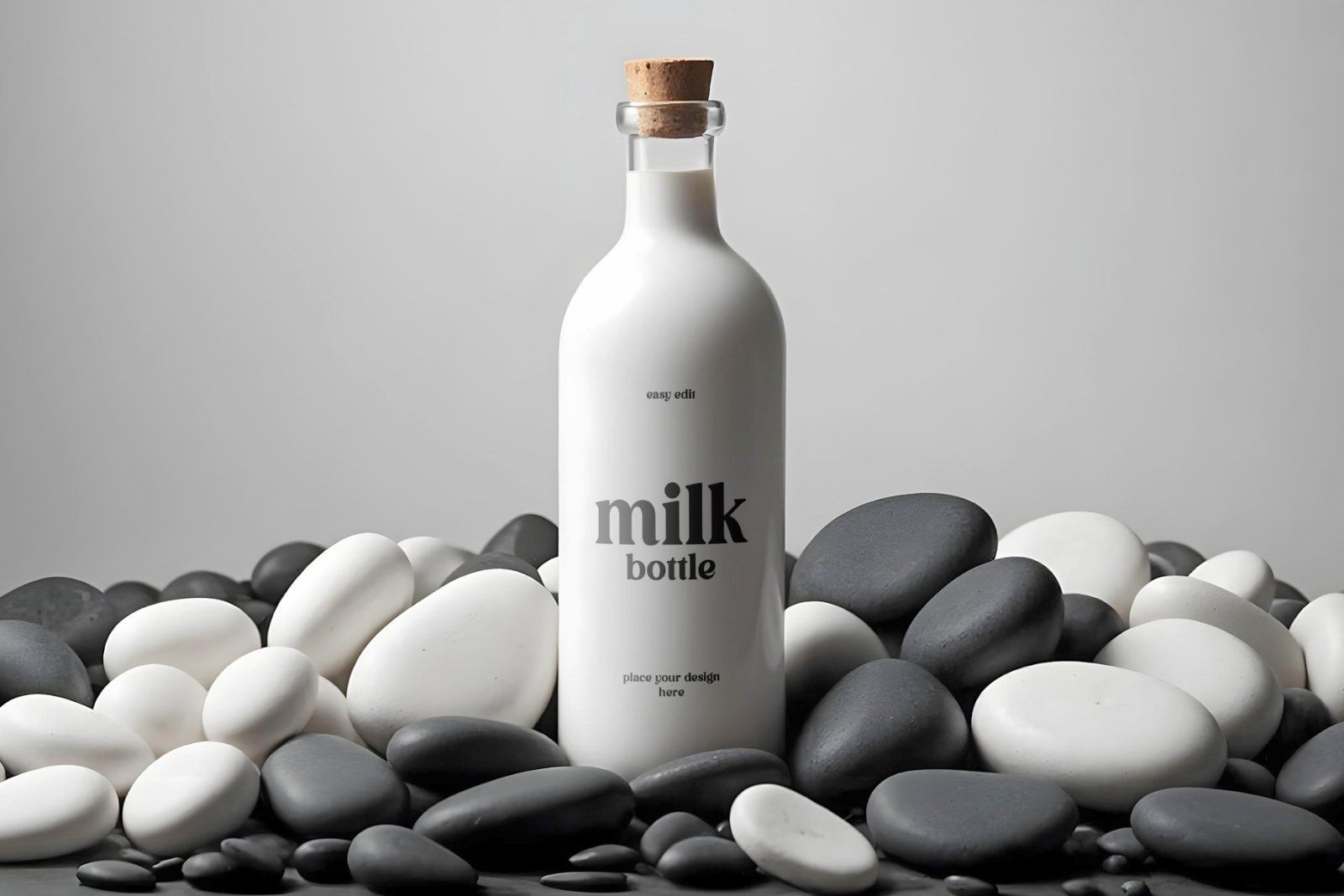 Glass Milk Bottle Mockup file free download — image 1