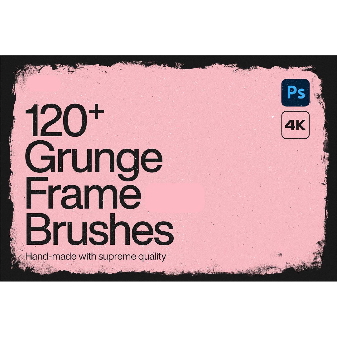 120+ Grunge Frame & Border Photoshop Brushes, Grunge Brushes, Distressed Textures, Grunge Background — image 1