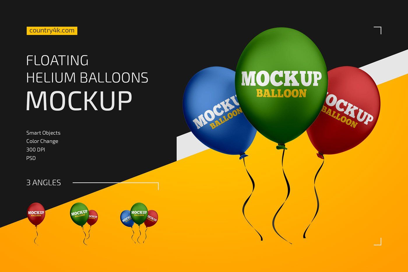 Floating Helium Balloons Mockup Set — image 1