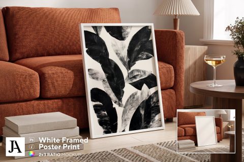 White Framed Poster | 2x3 Ratio PSD