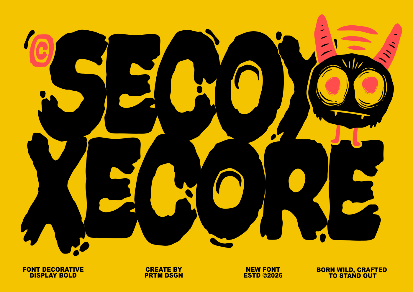 Secoy Xecore - Font Decorative Display Bold — image 1