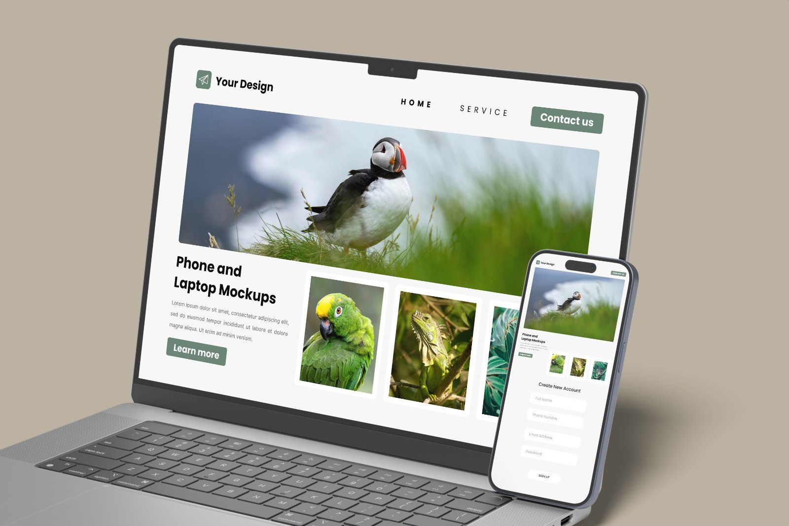 Laptop and Phone Screen Mockup — image 1