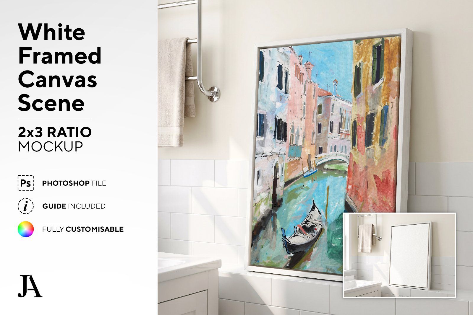 White Framed Canvas | 2x3 Ratio PSD — image 2