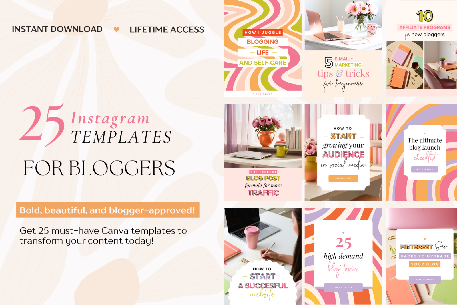 25 Boho Instagram Canva Templates — image 1