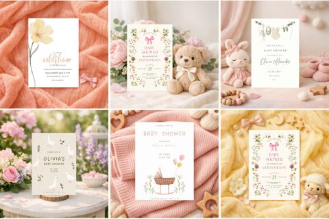 Baby Shower Invitation Canva Mockups