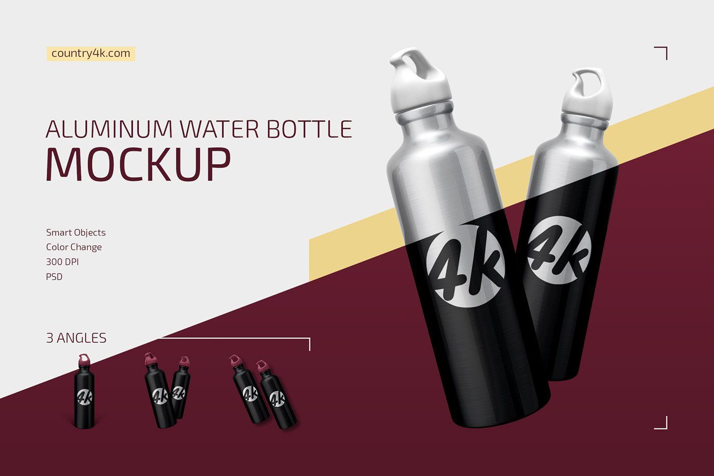 Aluminum Water Bottle Mockup Set — image 1
