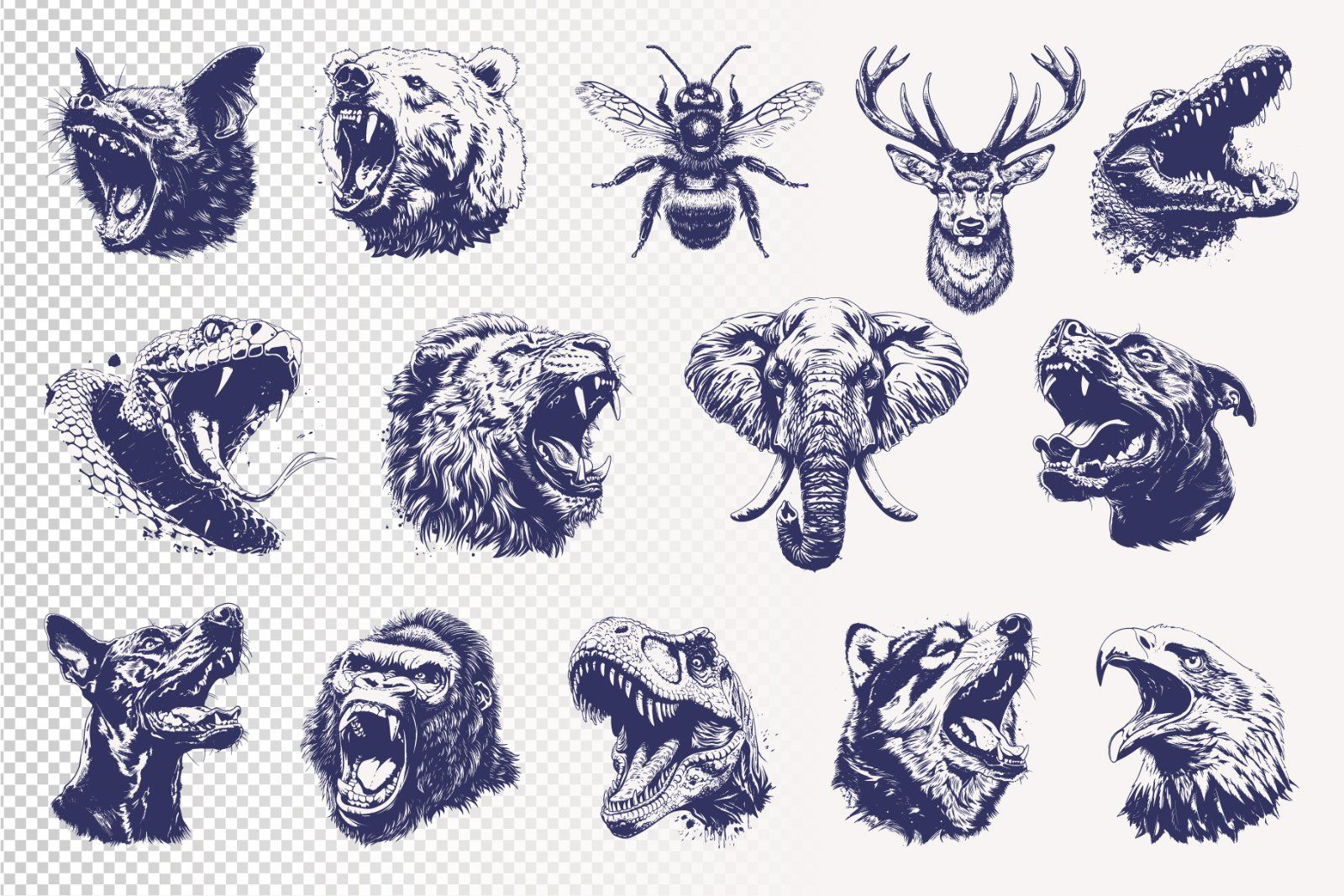 26 Animal Head Vector Illustrations — image 2