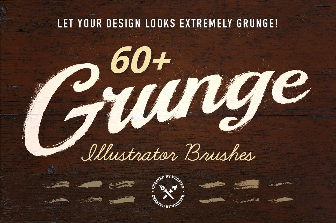 60+ Grunge Brushes for Adobe Illustrator — image 1