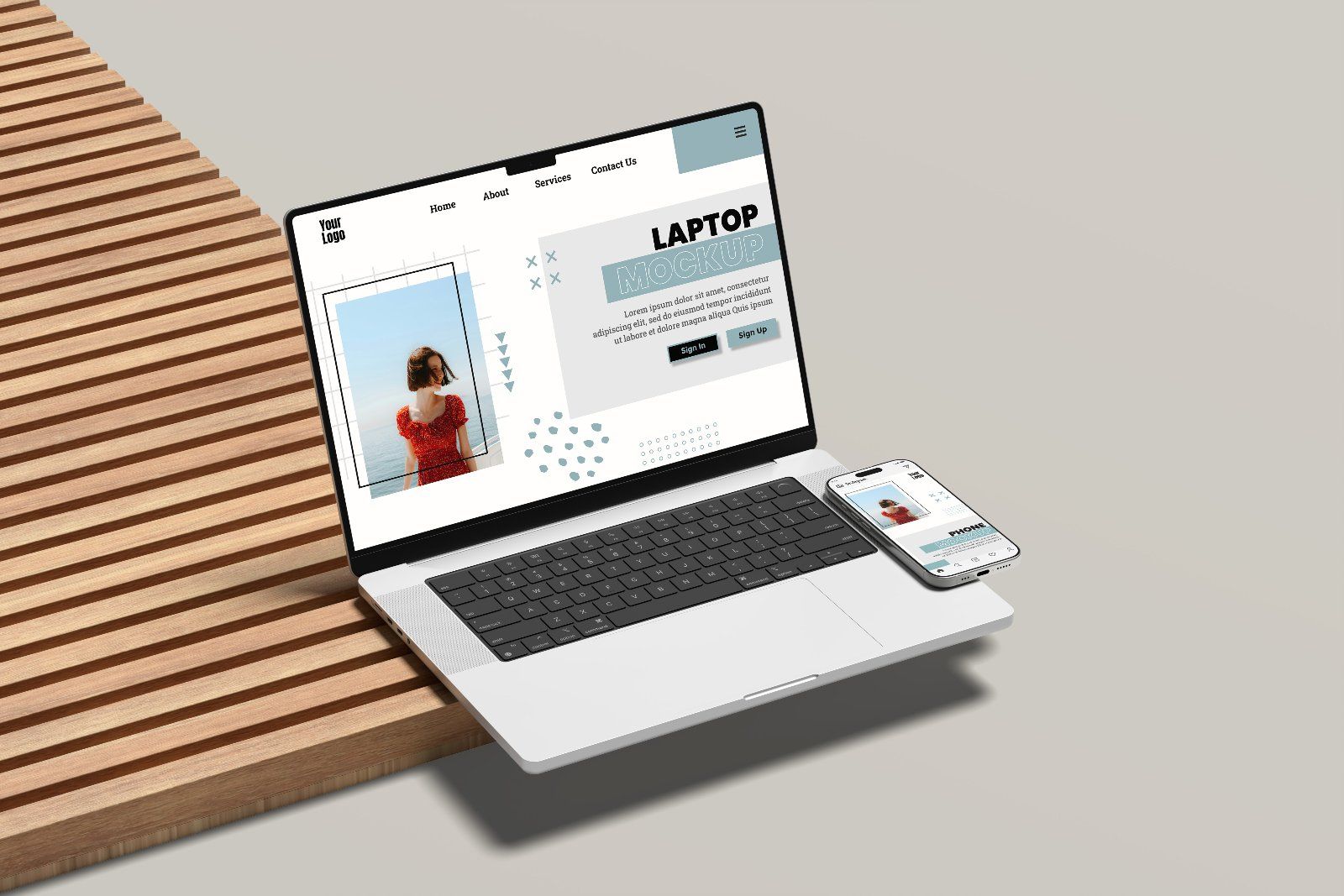 Laptop and Phone Mockup — image 2