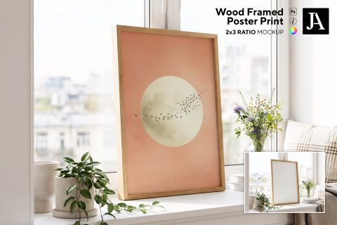 Wood Framed Poster | 2x3 Ratio PSD