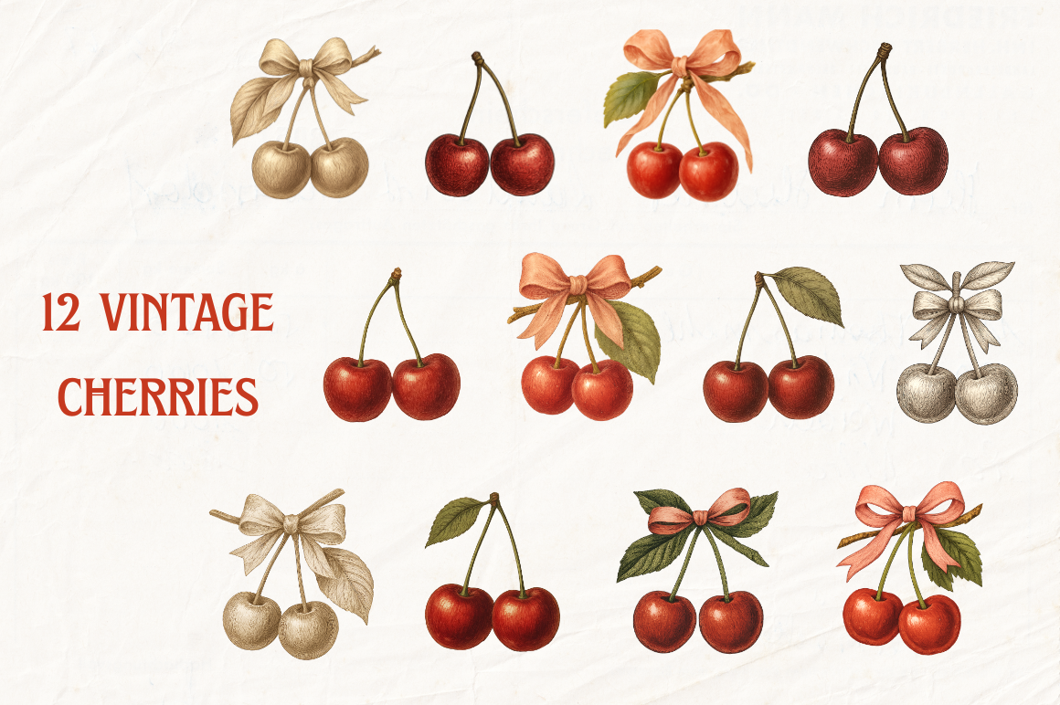 Cherries Vintage Illustration — image 4