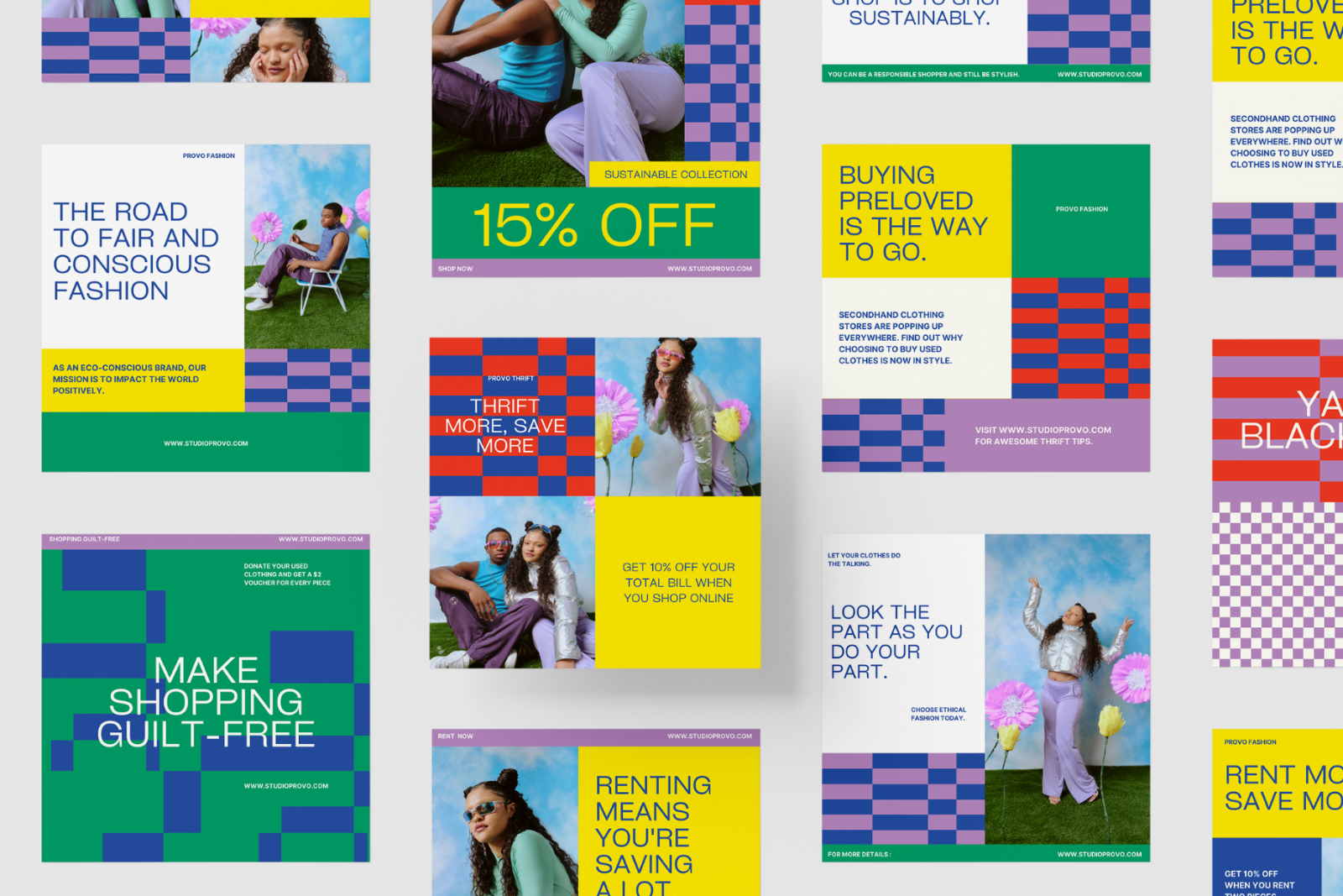 Sustainable Fashion Canva Instagram Template — image 1