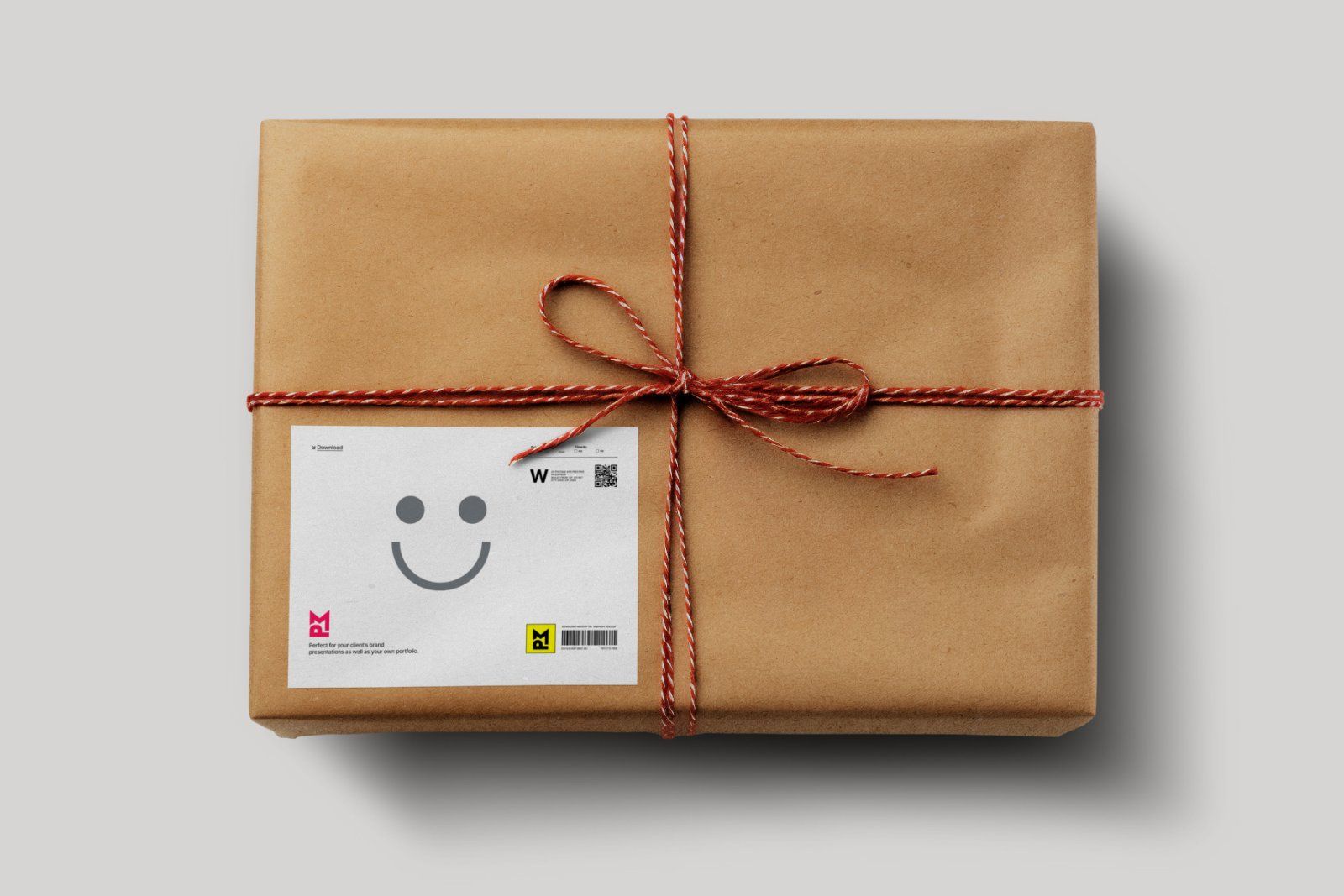 Brown paper parcel Packaging box mockup psd file — image 1