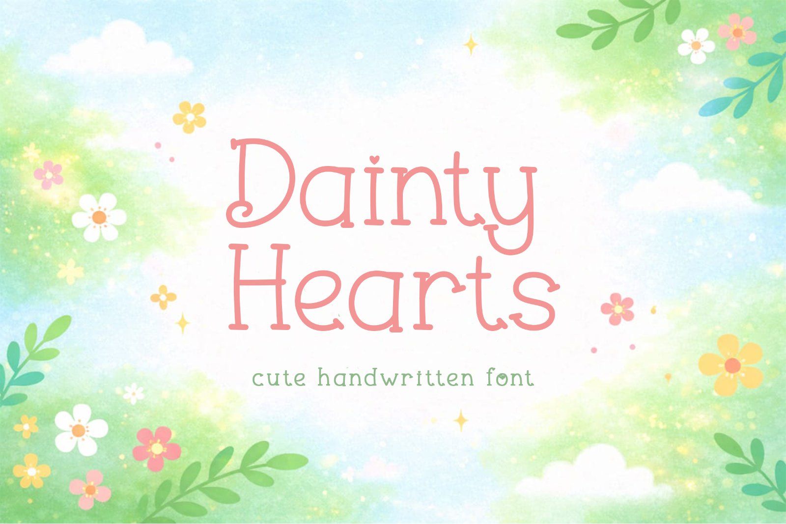 Dainty Hearts – Cute Handwritten Font with Whimsical Charm — image 1