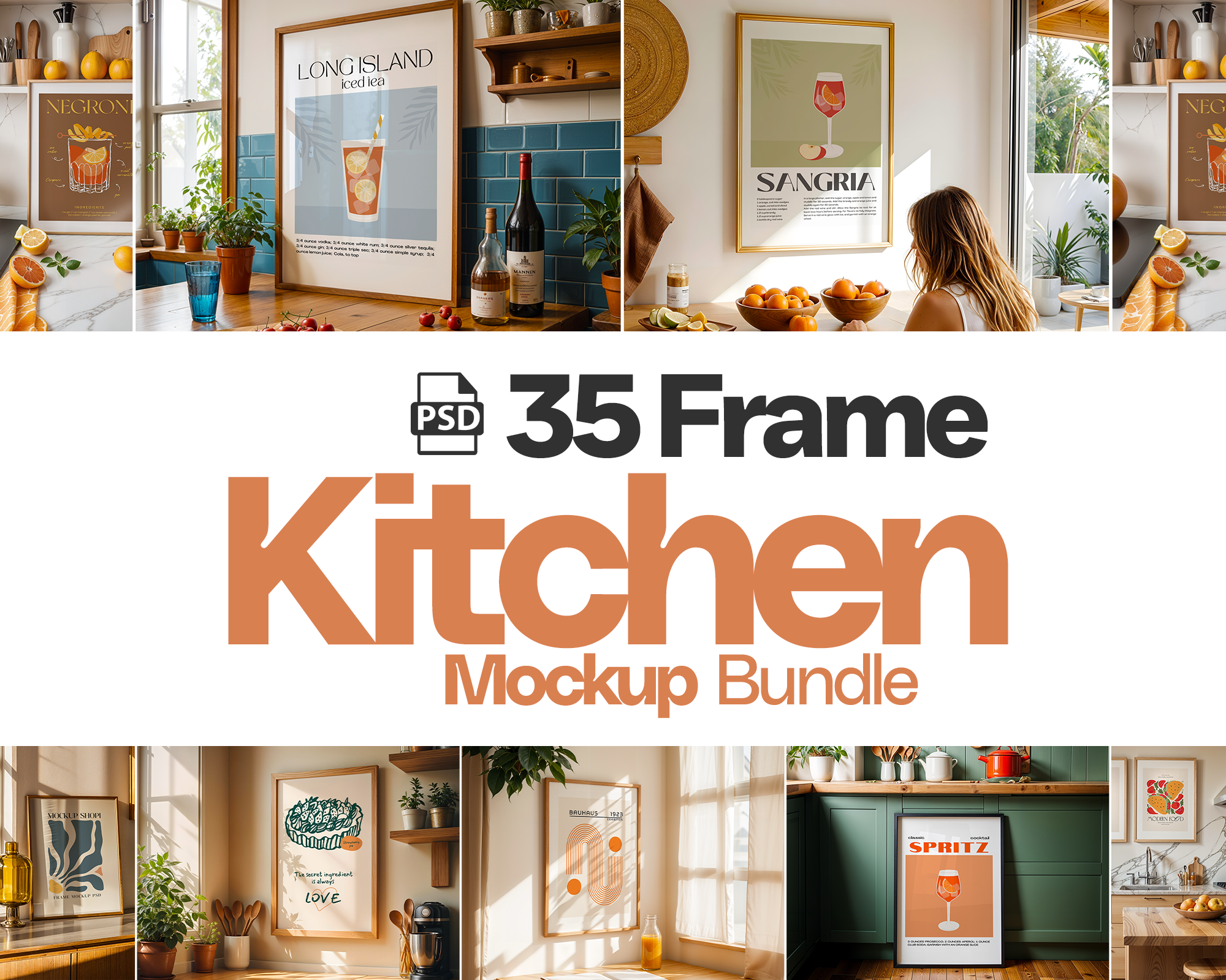 35 Kitchen Frames Mockup PSD Bundle — image 9