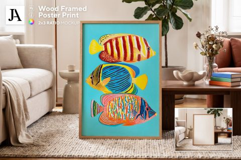 Wood Framed Poster | 2x3 Ratio PSD