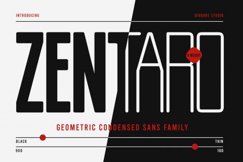 Zentaro – Geometric Condensed Sans Family