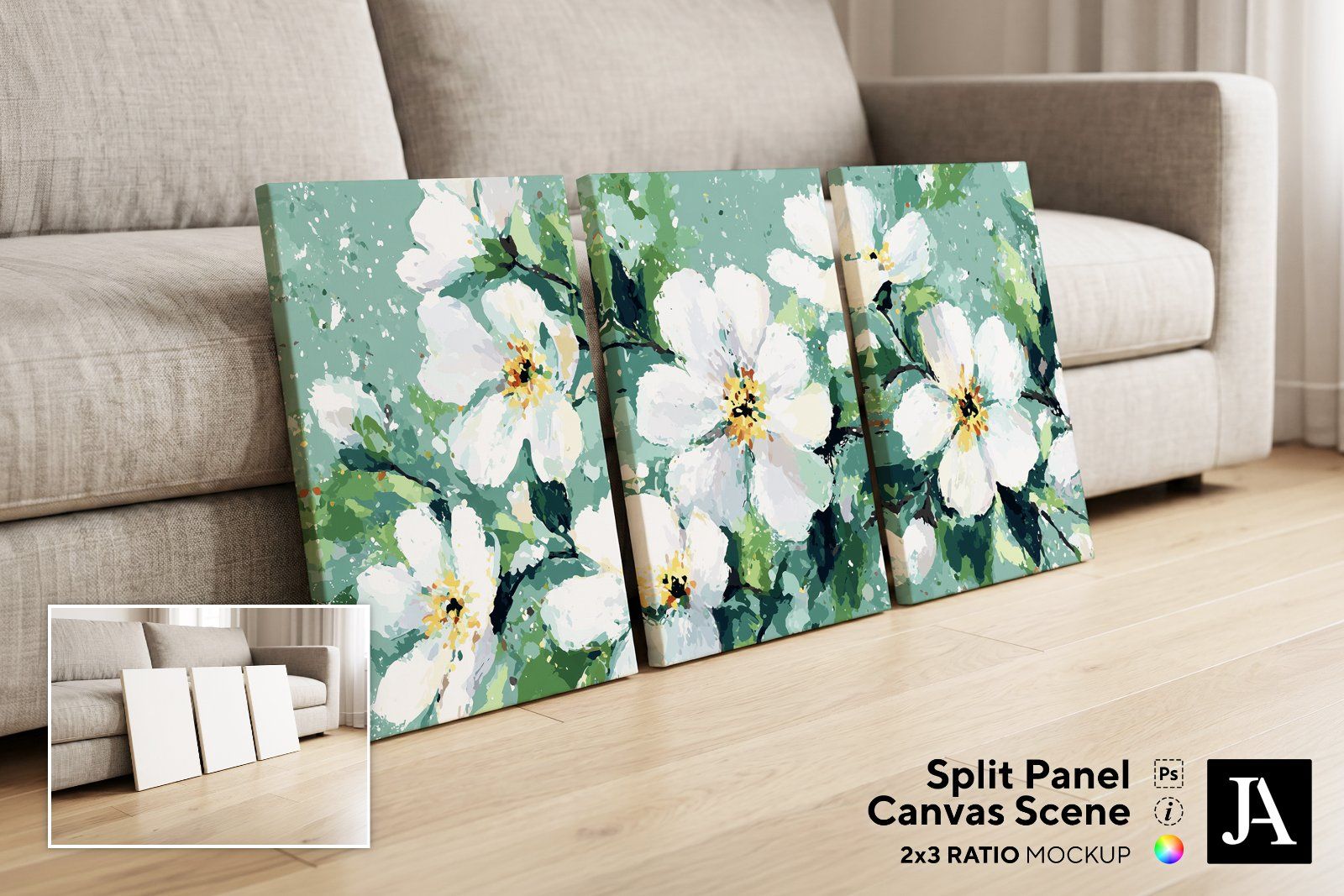 Split Panel Canvas | 2x3 Ratios PSD — image 1
