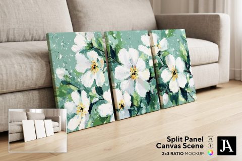 Split Panel Canvas | 2x3 Ratios PSD