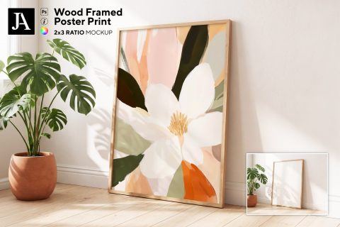Wood Framed Poster | 2x3 Ratio PSD
